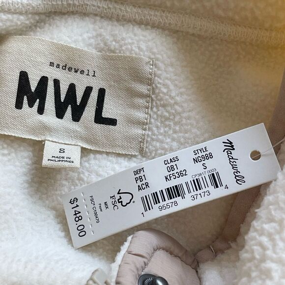 Madewell Resourced Sherpa snap front Jacket. Small NWT - Picture 8 of 9